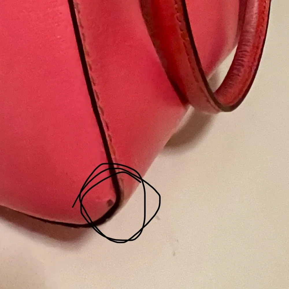 Kate Spade Neon Coral Pink Leather Tote